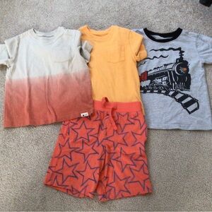 BOYS SIZE 5 BUNDLE OF “4” - 3 TOPS & 1 SHORT- ORGANIC